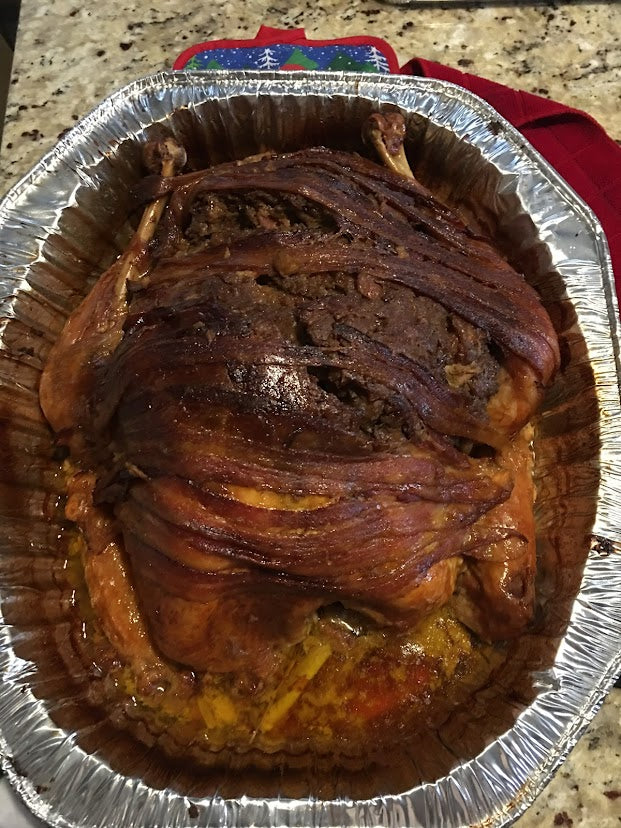 Pavochon (Turkey wrapped in bacon)